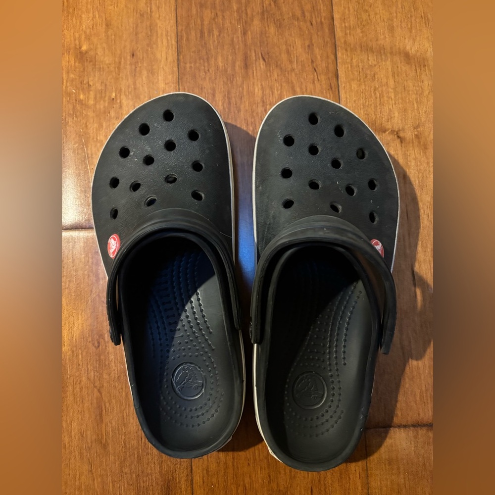 Boys size 5 crocs black